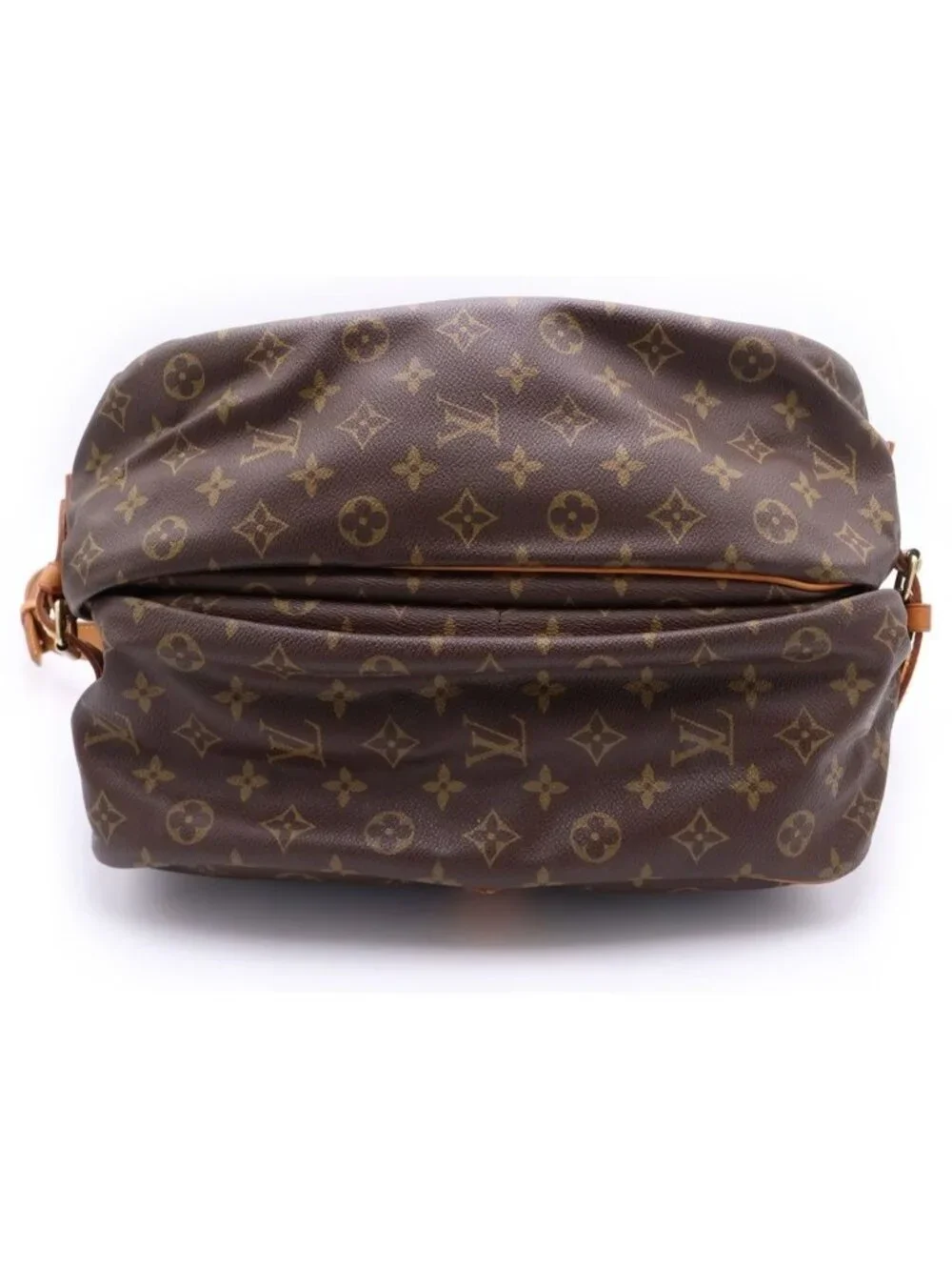 Louis Vuitton Monogram Saumur 35 Shoulder Bag Brown Leather Gold